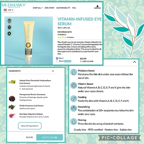 🌿NEW Mudmasky Vitamin Infused Eye Serum🌿 - Picture 2 of 11